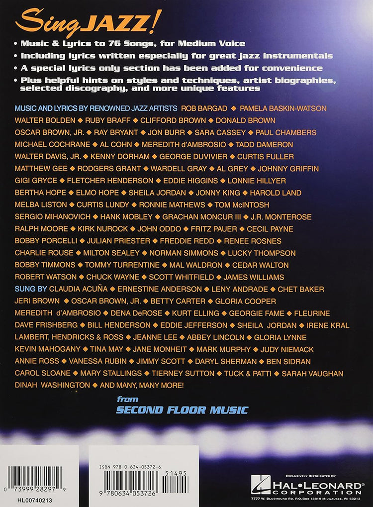 Sing Jazz Leadsheets For 76 Jazz Vocals