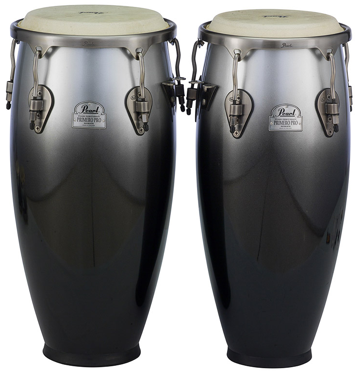 Pearl Percussion Primero Series Fibre 10" and 11" Conga Set in Carbon Vapour