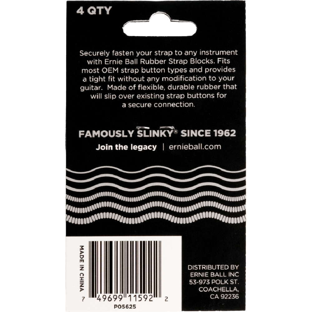 Ernie Ball Strap Blocks 4pk in Gray