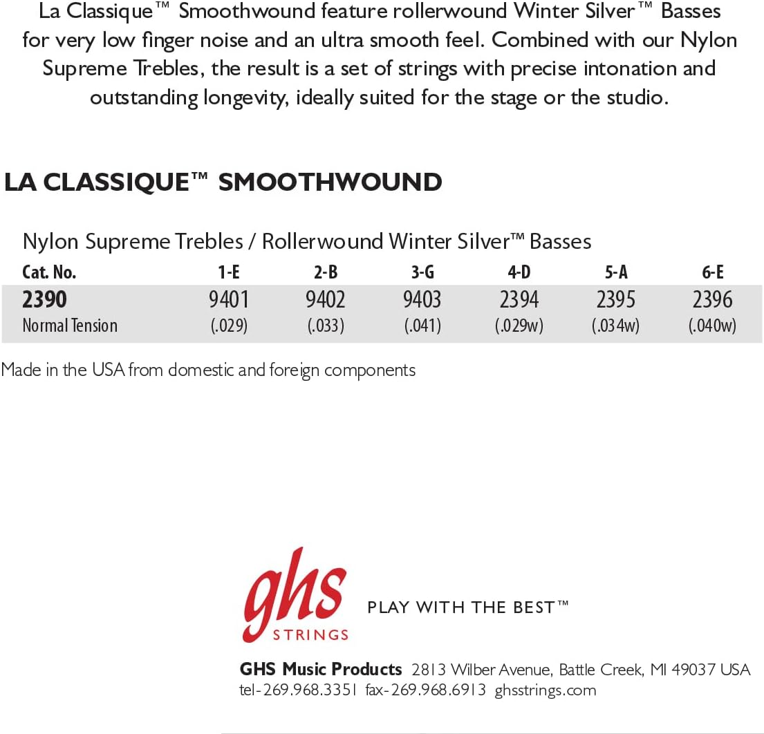 GHS 2390 LA Classique Guitar String 29-40 Gauge