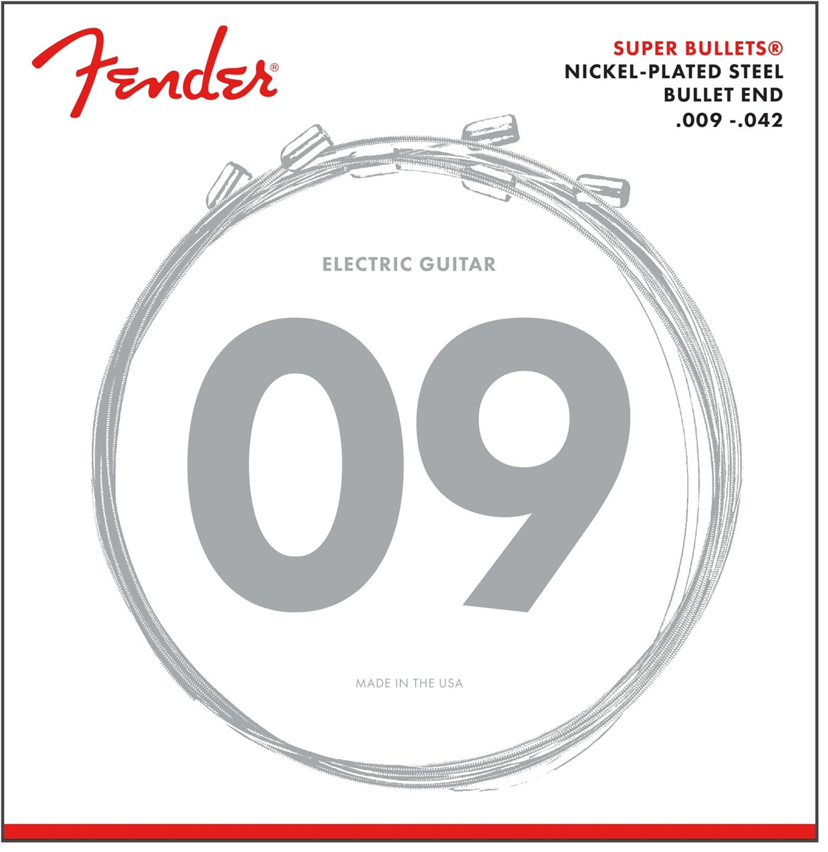 Fender 3250L Super Bullets Nickel Steel Electric Strings .009 - .042 Gauge