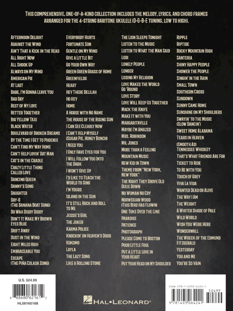 The Big Baritone 125 Popular Songs Ukulele Book