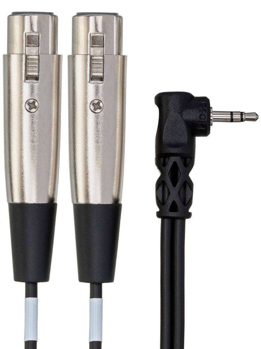 HOSA CYX402F Microphone Cable Dual XLR3F to Right Angle 3.5 mm TRS 2Ft