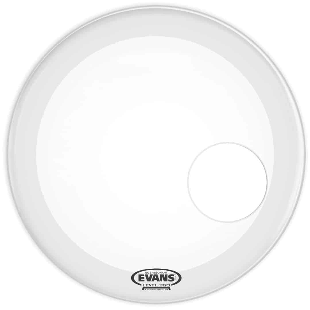 Evans EQ3 Resonant Coated 18" White Bass Drum Head