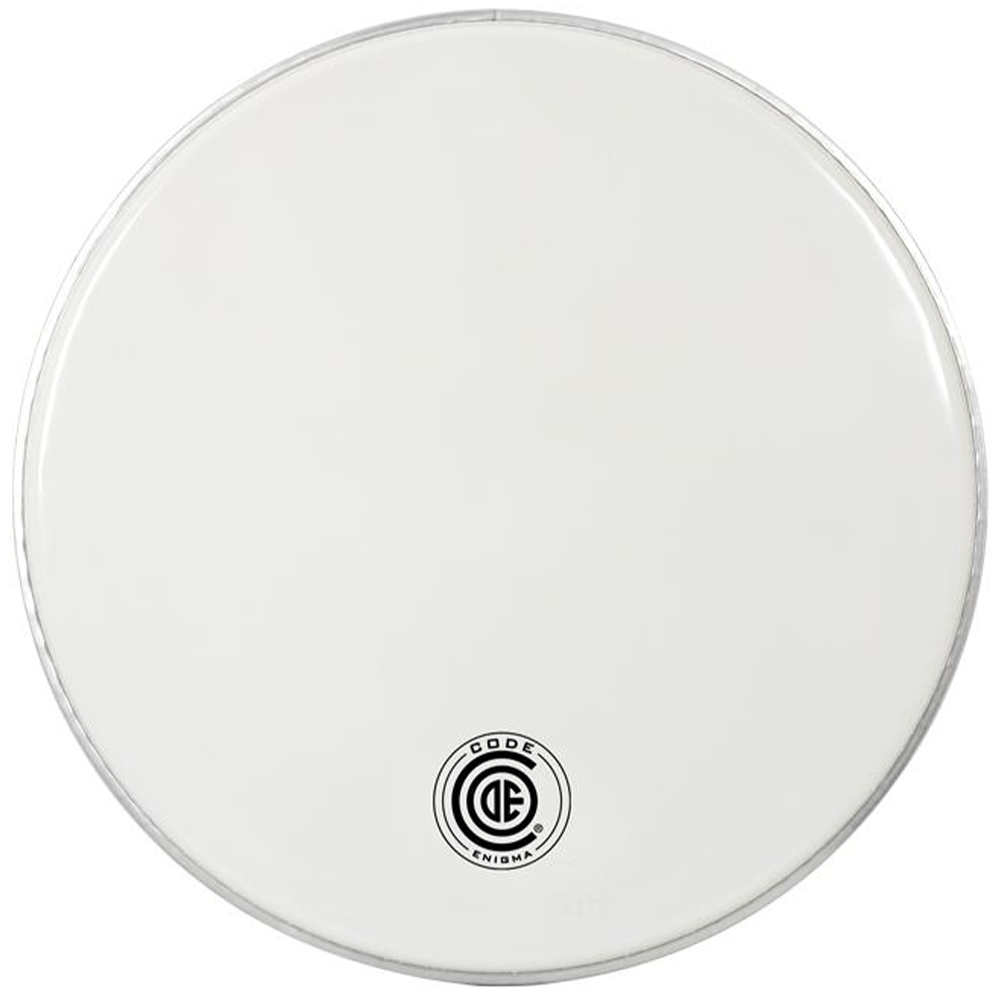 Code 22" Enigma Bass Reso Single Ply 7.5mils with Dampen Ring Drum Head in White