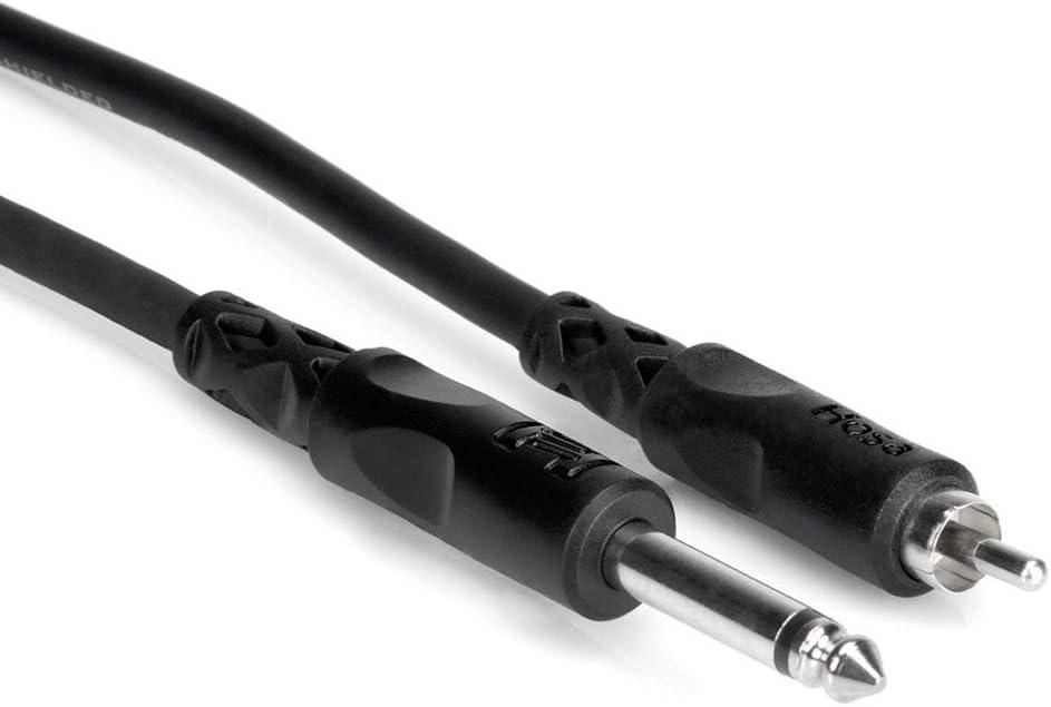 Hosa CPR105 1/4" TS to RCA Unbalanced Interconnect Cable 5 Feet