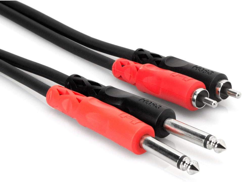 Hosa CPR201 Dual 1/4" TS to Dual RCA Stereo Interconnect Cable 1 Meter