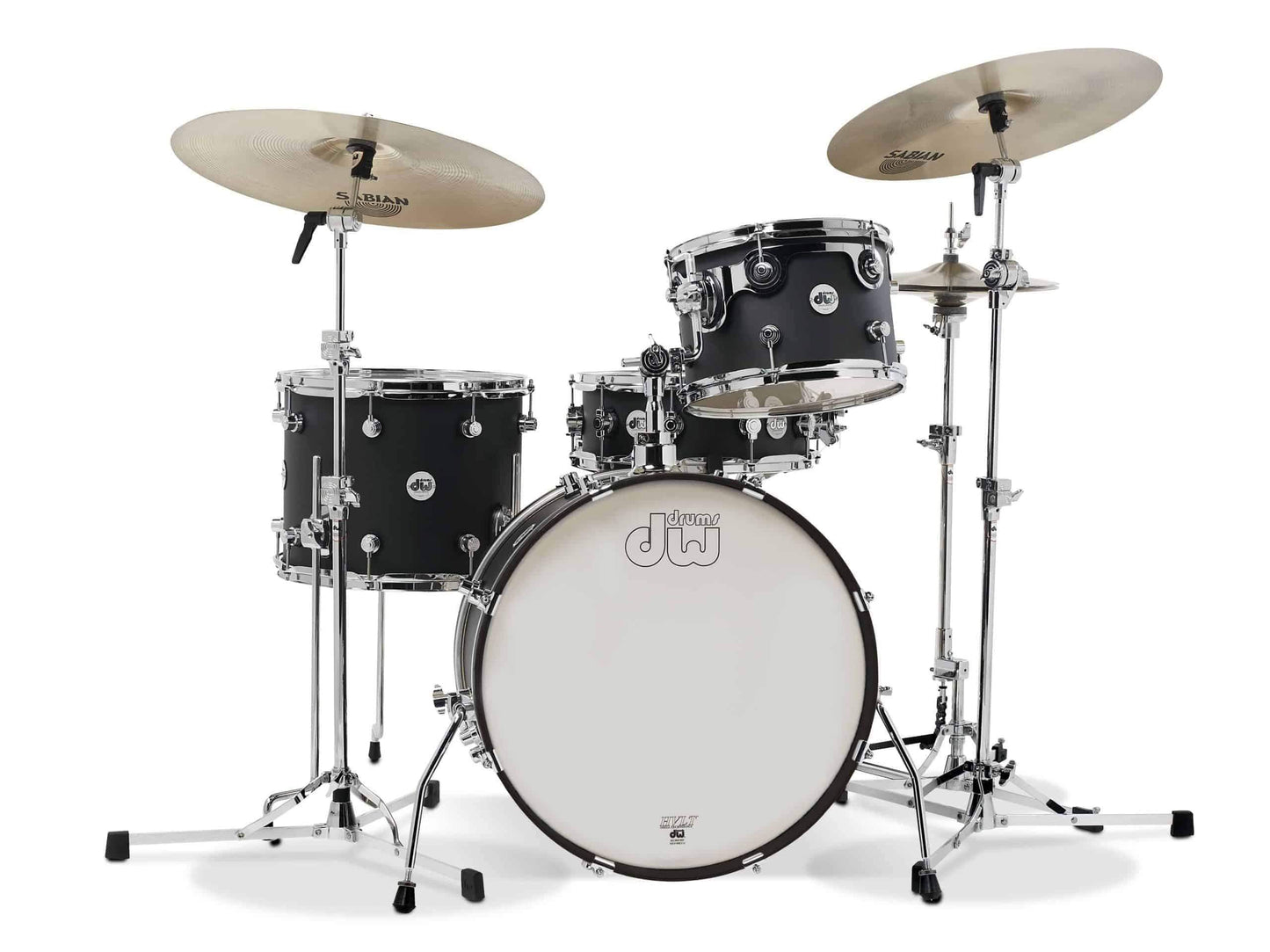 DW Design Frequent Flyer 20 4 Piece Drum Kit in Black Satin