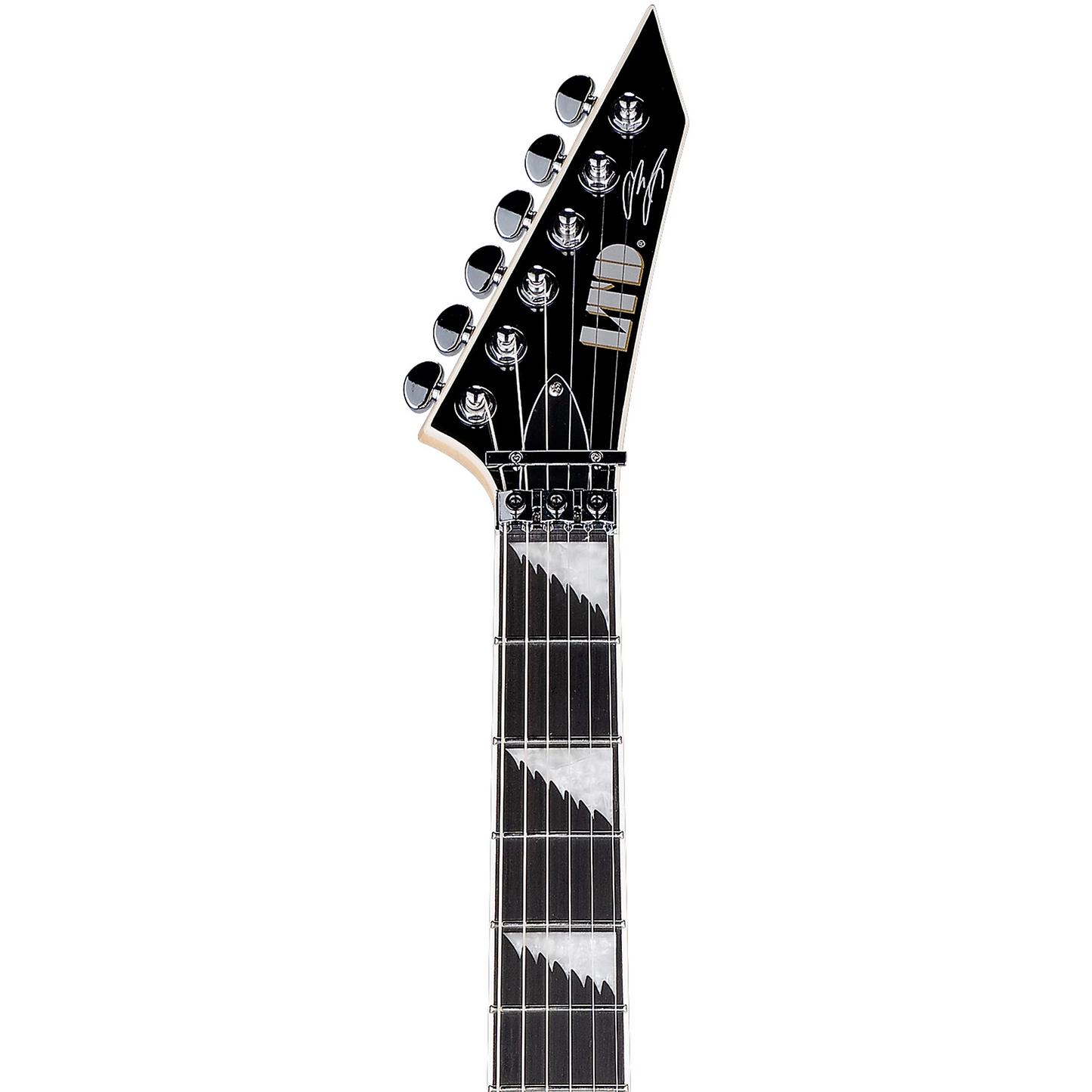 ESP LTD Alexi Laiho Sawtooth SE 20th Anniversary Electric Guitar in Black with White Pinstripe