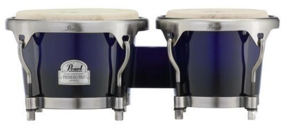 Pearl Percussion PWB100DX521 Primero Pro Series Wood 7" And 8.5" Bongos in Midnight Fade
