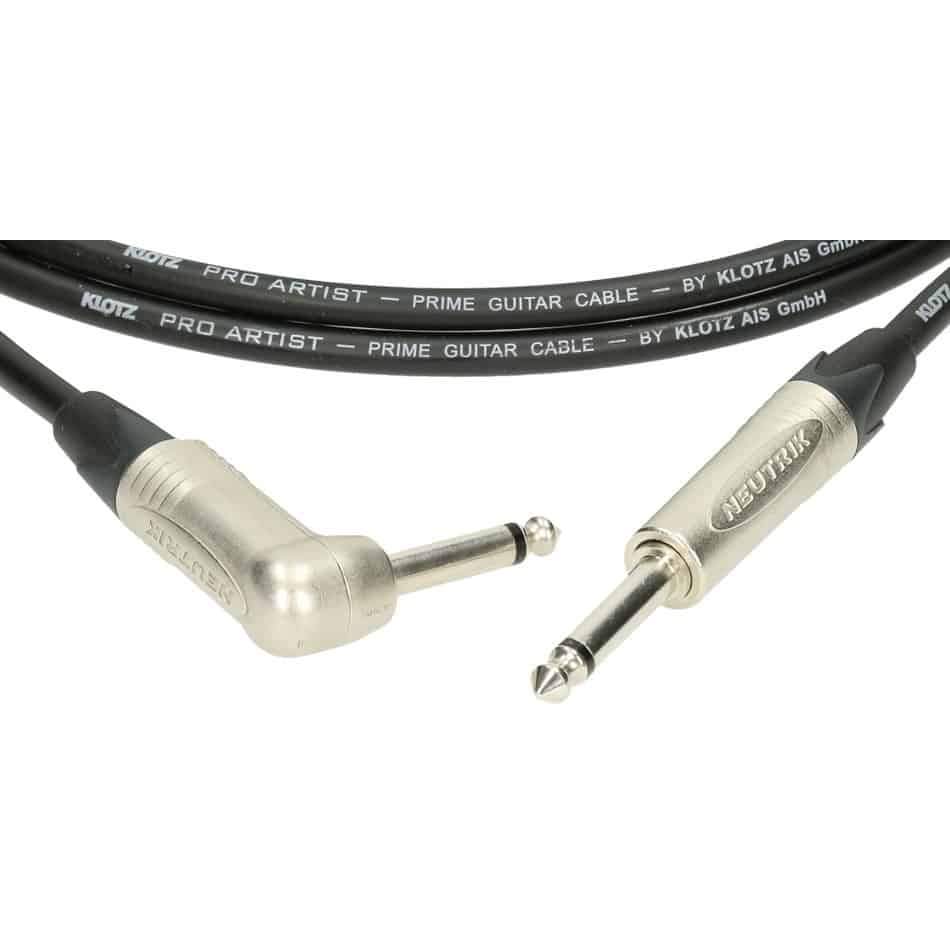 Klotz PRO ARTIST 6m Straight Angle Guitar Cable in Black