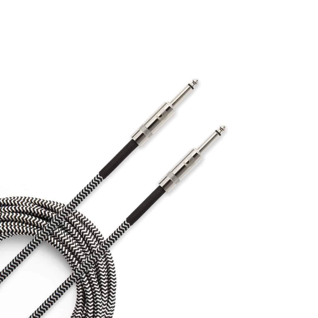 D'Addario Custom Series 10' Braided Instrument Cable in Black and Grey