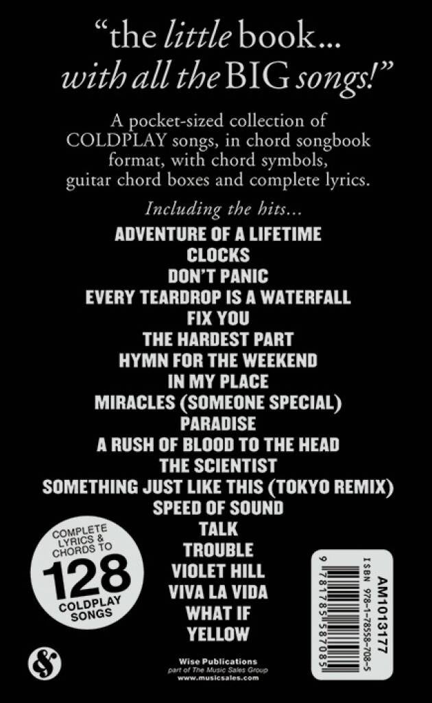 The Little Black Songbook Of Coldplay Updated