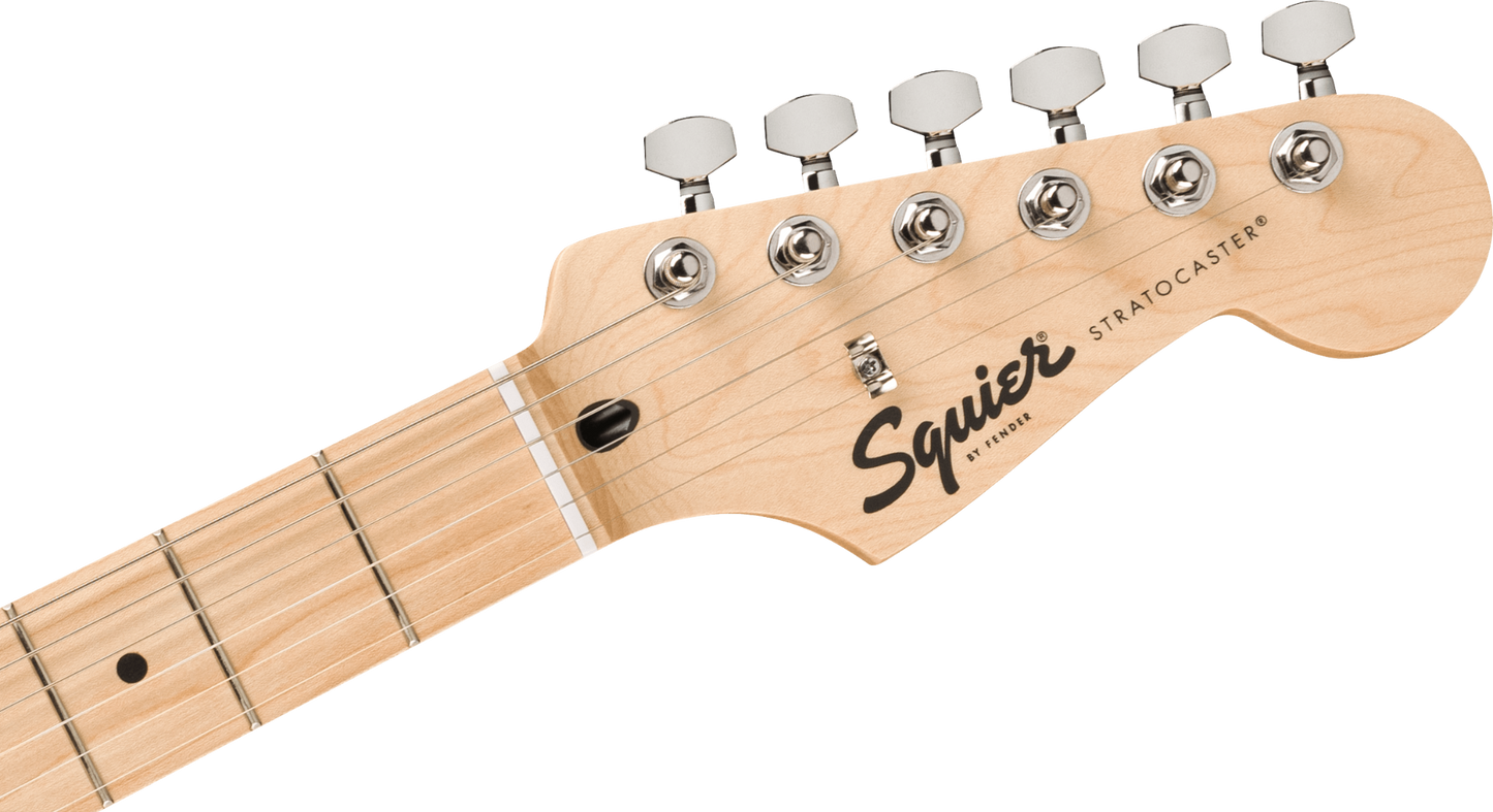 Squier FSR Squier Sonic Stratocaster HSS, Maple Fingerboard, White Pickguard in Tropical Turquoise