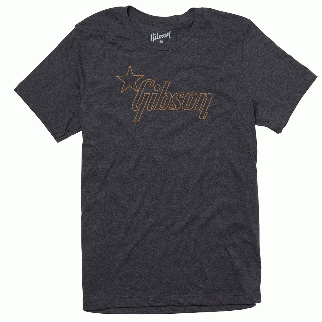Gibson Star Logo Large Size Tee Shirt in Charcoal