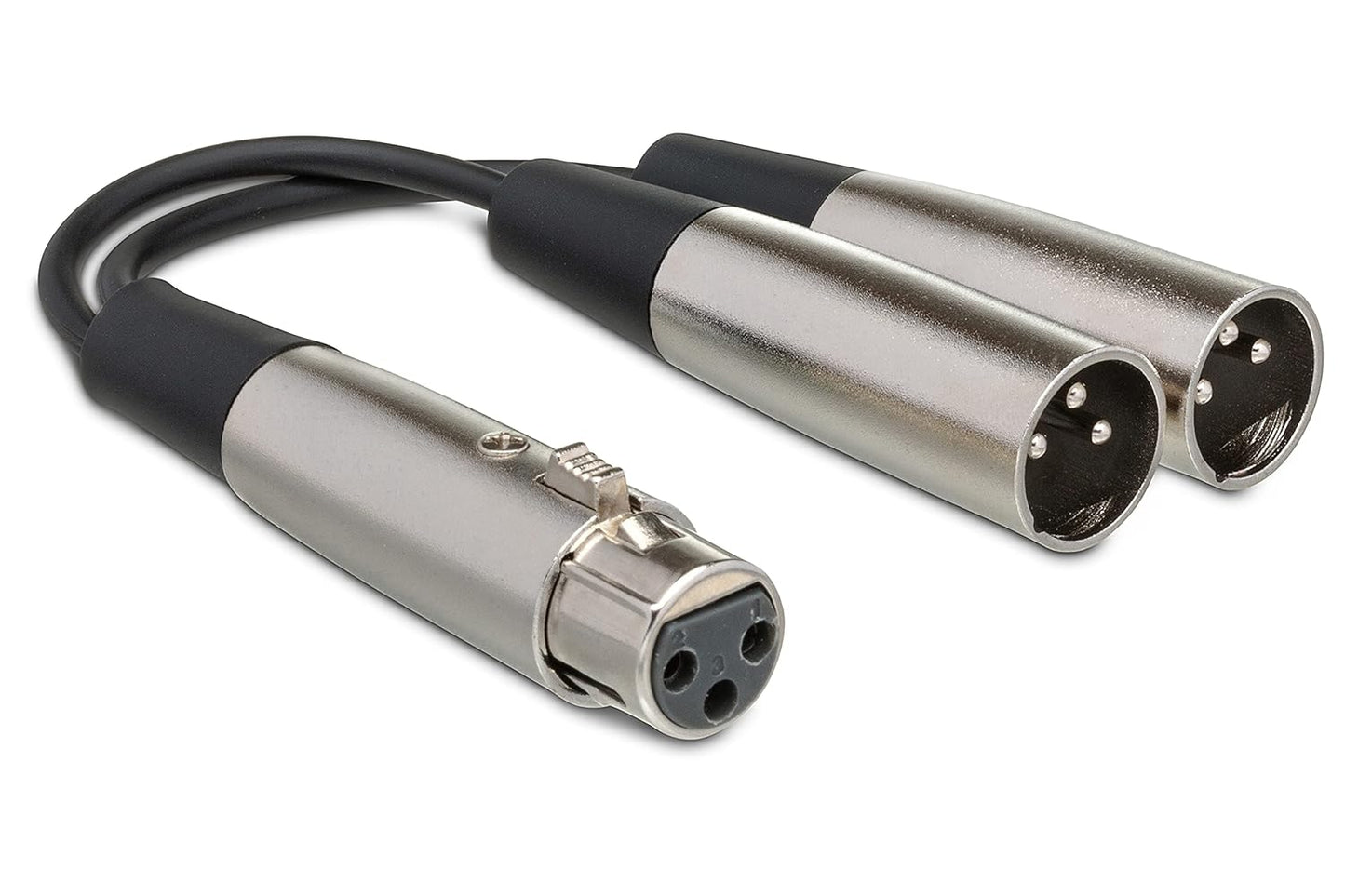 Hosa YXM121 XLR3F to Dual XLR3M Y Cable 6 Inch