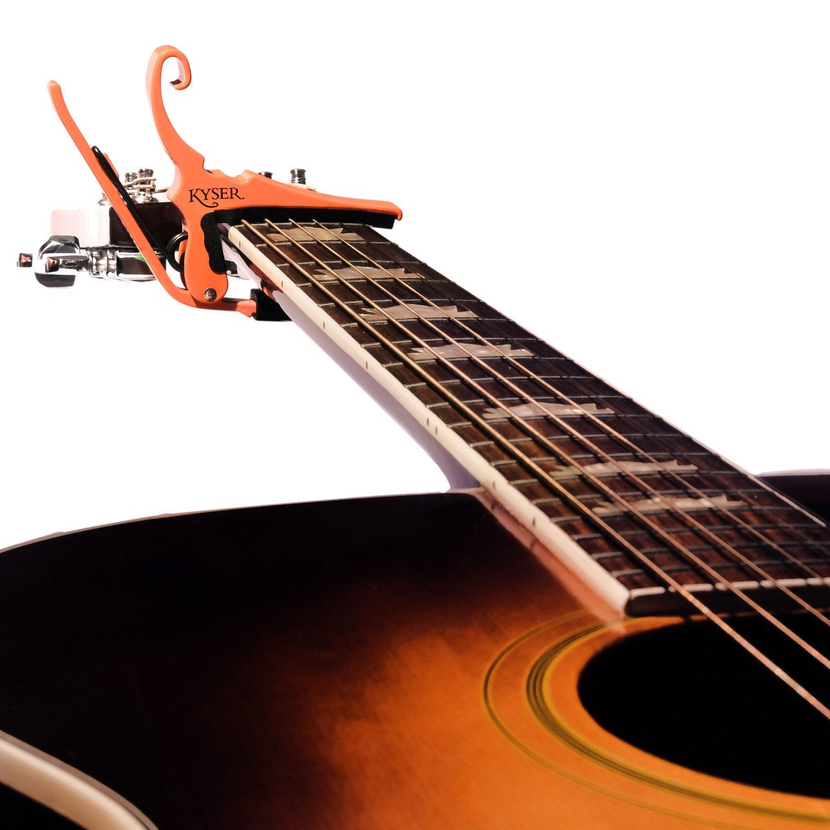 Kyser Quick Change Acoustic Guitar Capo in Neon Orange