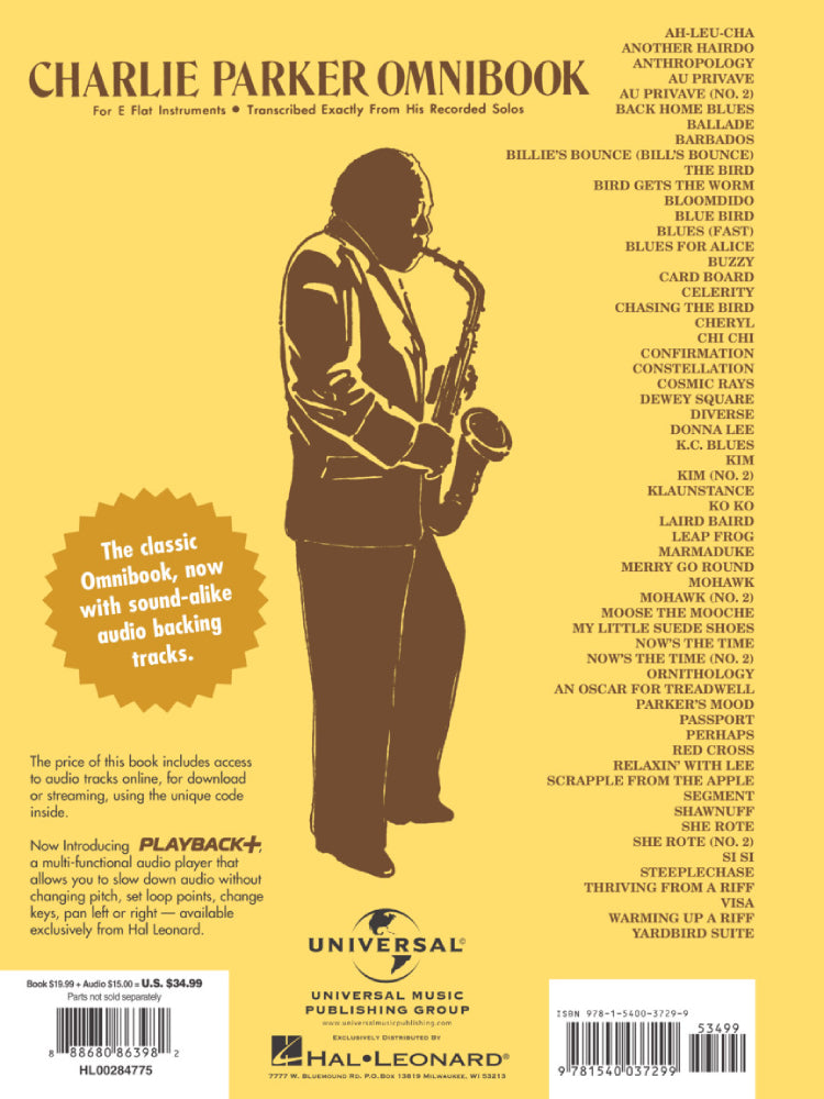 Charlie Parker Omnibook Volume 1 E Flat Instruments Edition Bk/Ola