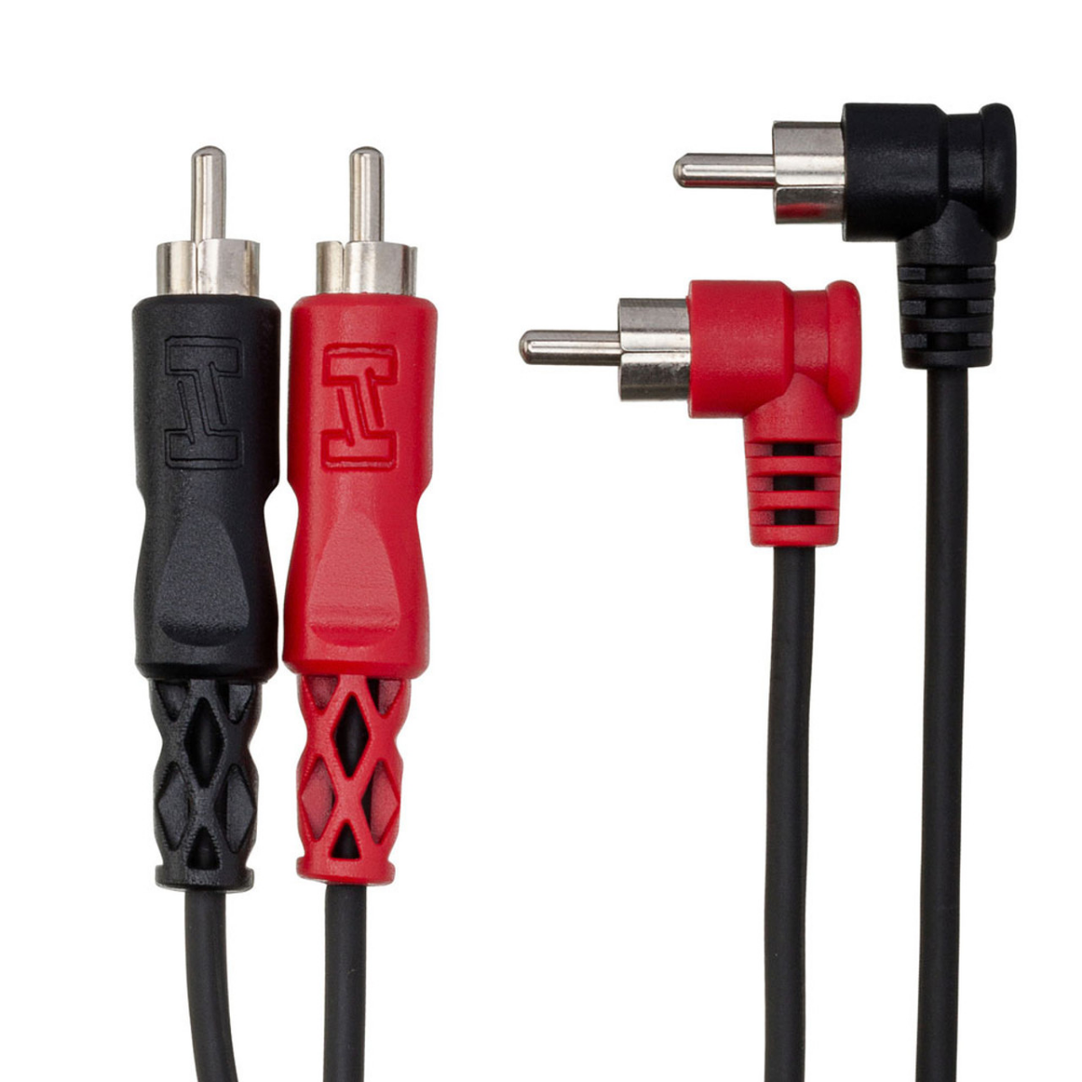 Hosa CRA201R Stereo Interconnect, Dual RCA to Dual Right Angle RCA, 1m