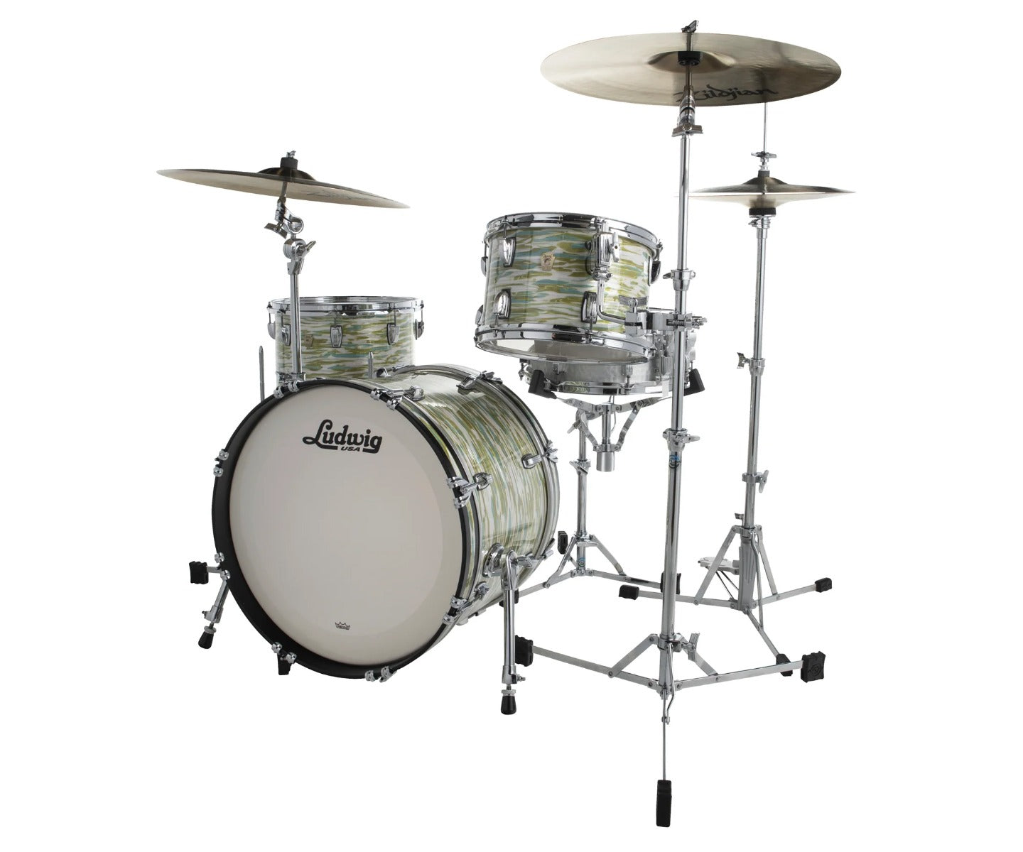 Ludwig Classic Maple FAB 3 Piece Drum Kit in Blue Olive Oyster