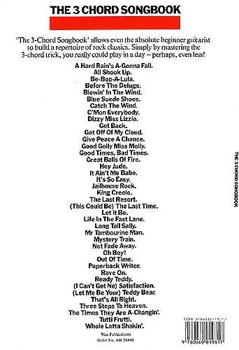 The 3 Chord Songbook Book 1 Guitar