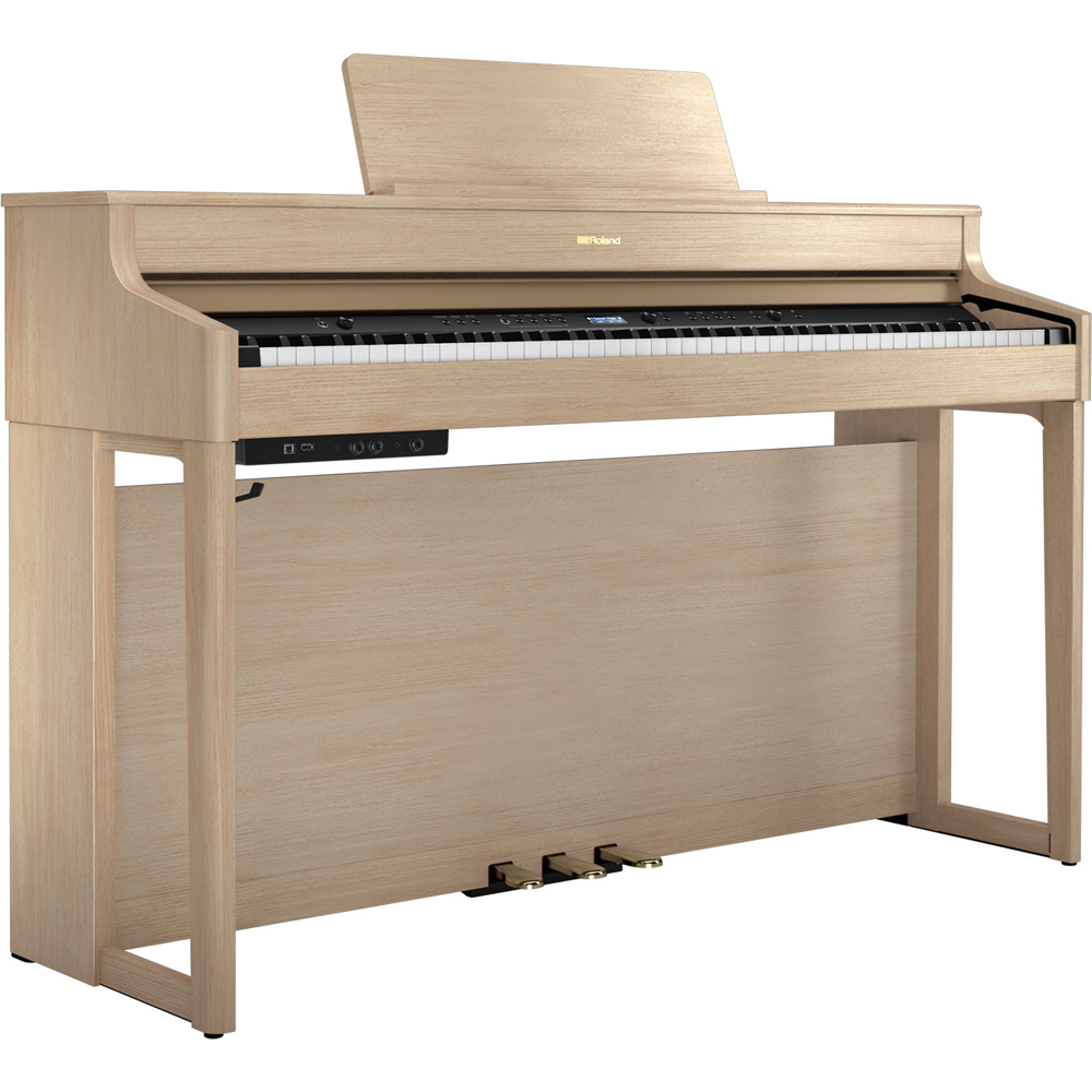 Roland HP702 Home Piano & Stool in Light Amber Oak