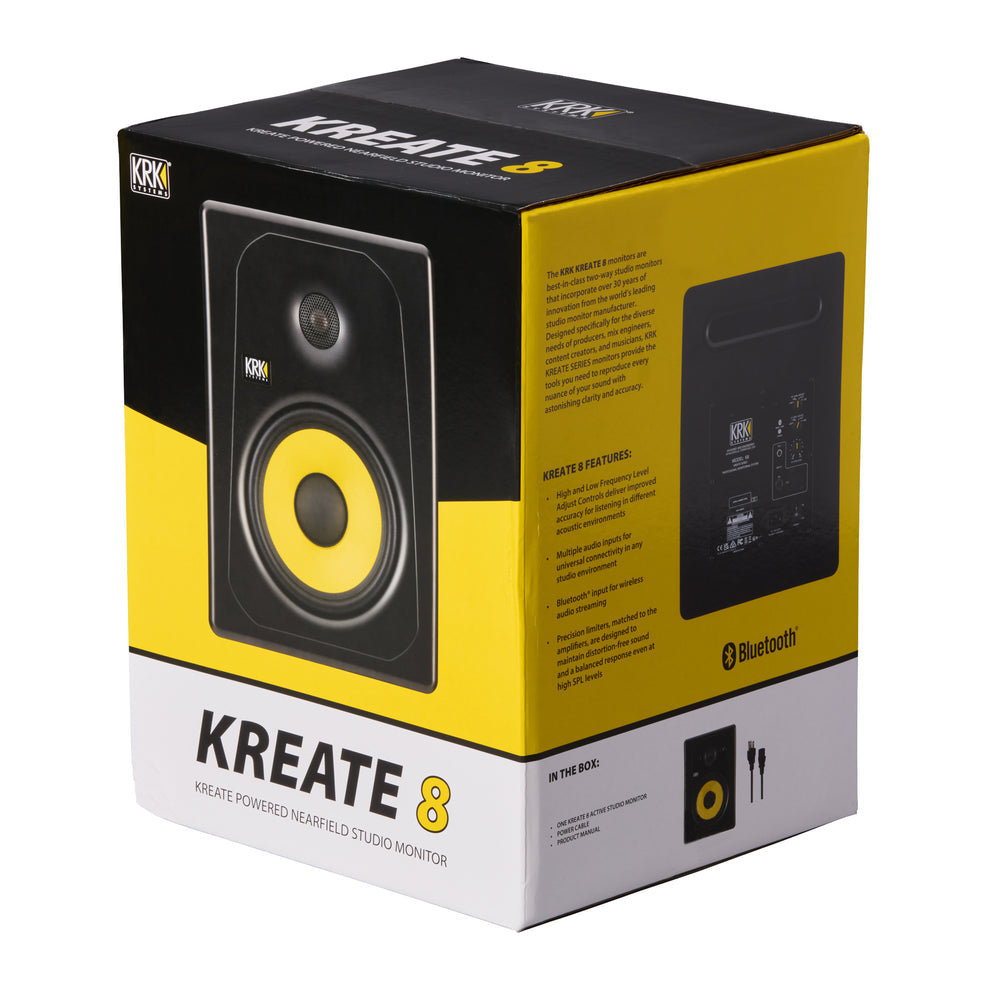 KRK Kreate 8 Active 8" Two-Way Studio Reference Monitor (Single) + FREE HEADPHONES (Via Redemption)