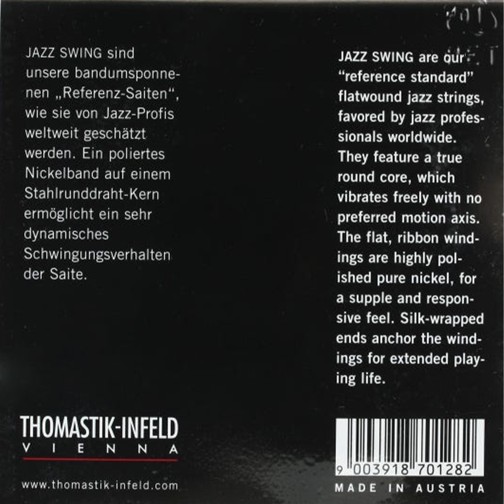 Thomastik Jazz Swing Flatwound Electric Guitar Strings Set Light .011-.047 Gauge