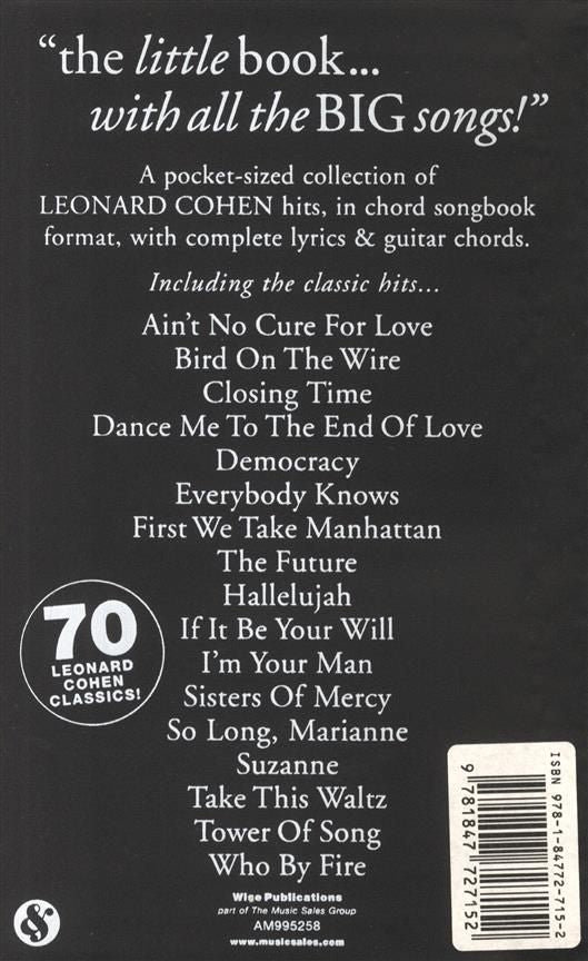 The Little Black Song Book Of Leonard Cohen