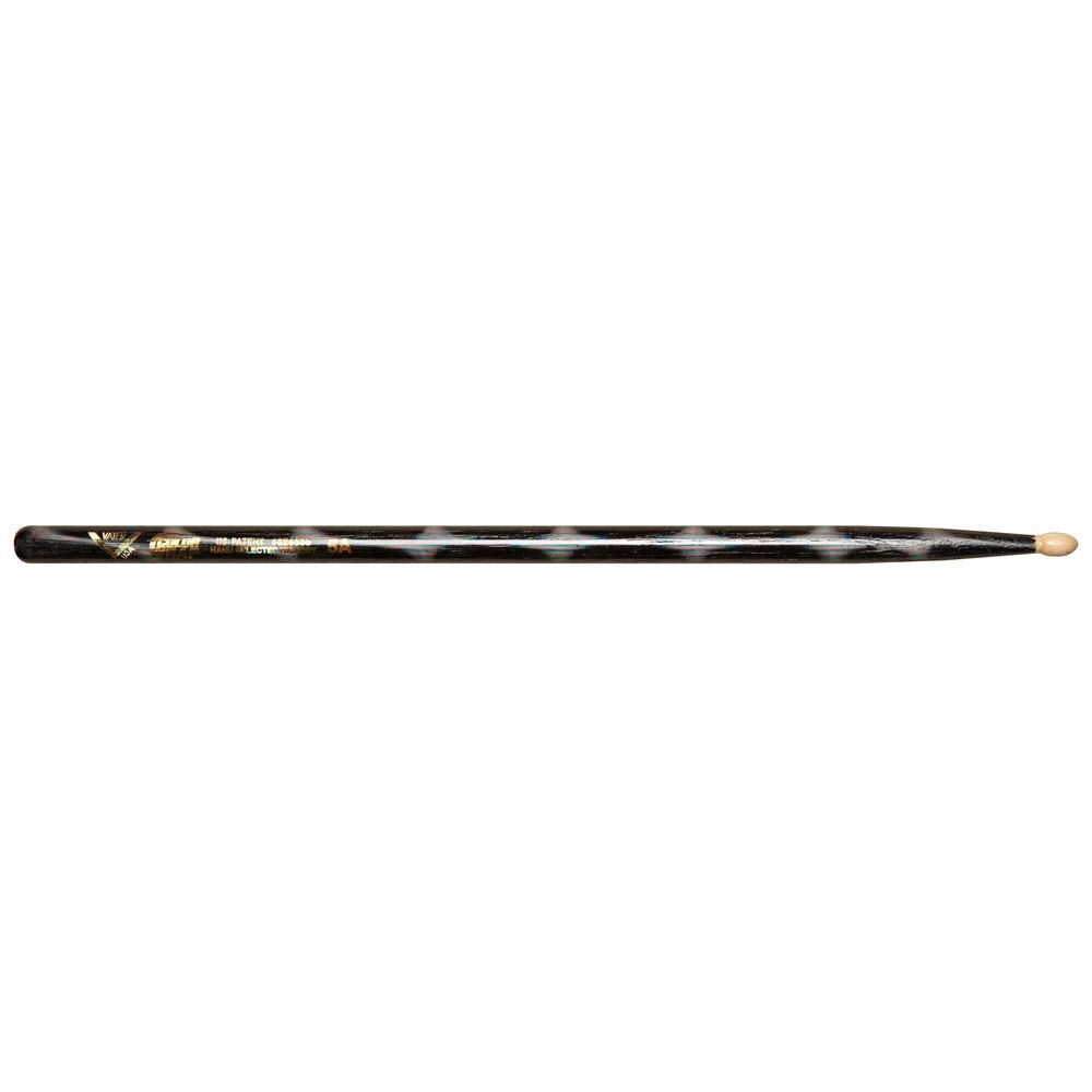 Vater VCBK5A Colour Wrap 5A Wood Tip Drumsticks in Black Optic