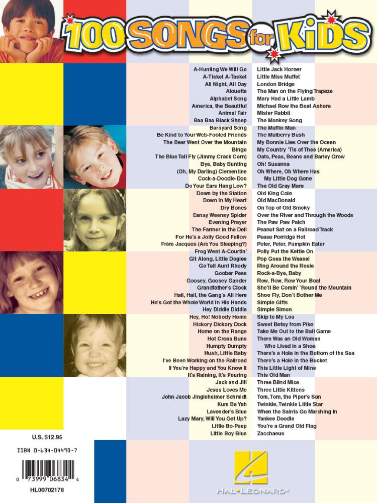 100 Songs for Kids Easy Guitar Notes & Tab