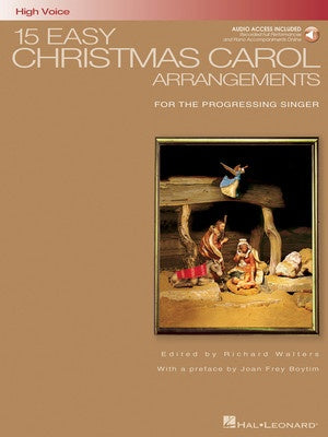 15 EASY CHRISTMAS CAROL ARRANGEMENTS HIGH BK/CD