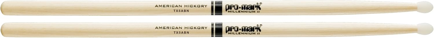 Promark 5AB American Hickory Nylon Tip Drum Sticks