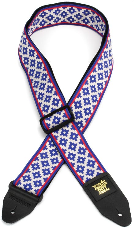 Ernie Ball Classis Jacquard Guitar Or Bass Strap in Blue Crux