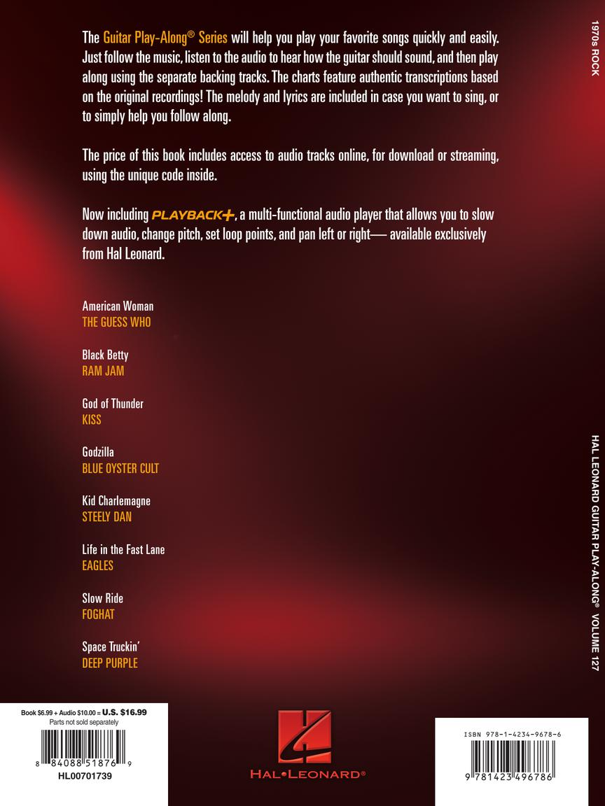 1970s Rock Guitar Play Along Volume 127 Book & OLA