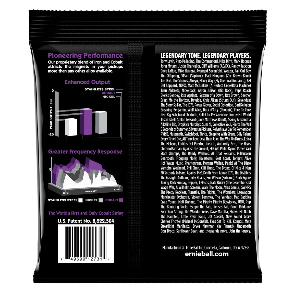 Ernie Ball 2731 Power Slinky Cobalt Electric Bass Guitar Strings , 55-110 Gauge
