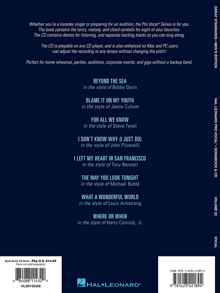 Great Standards Pro Vocal Men's Edition Volume 22 BK/CD