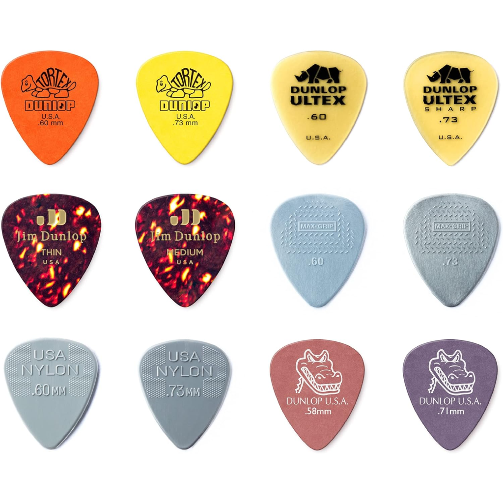 Jim Dunlop Variety Guitar Pick Light & Medium 12 Pack