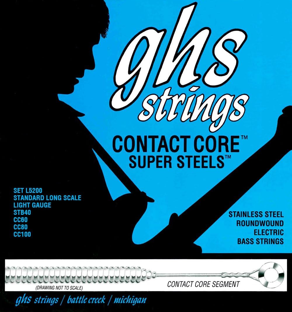 GHS L5200 Contact Core Super Steel Bass Guitar Strings 40-100 Gauge