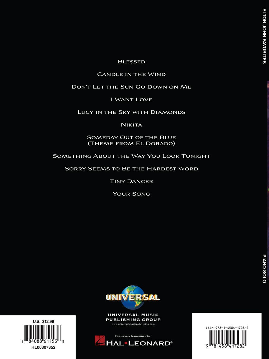 Elton John Favorites Piano Solo