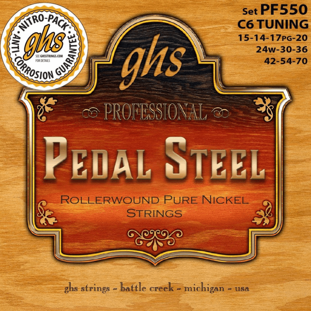 GHS PF550 Pedal Steel Nickel Rockers C6 Tuning Rollerwound 12-70 Gauge