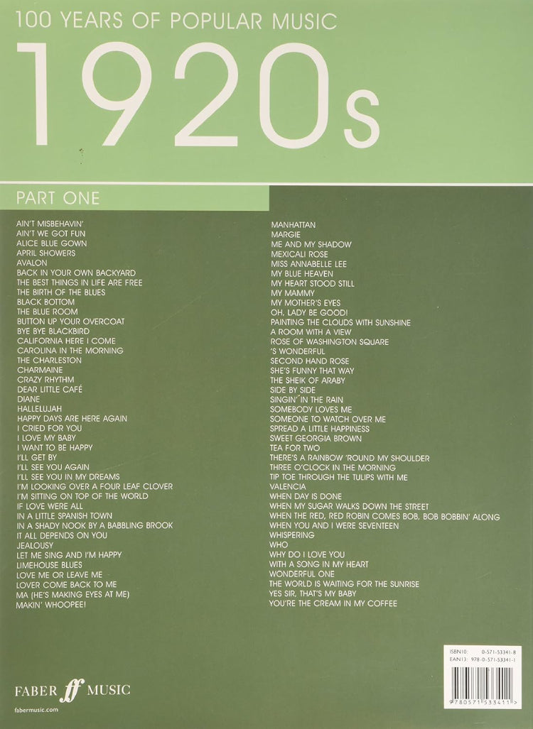 100 Years Of Popular Music 20s Vol 1 PVG