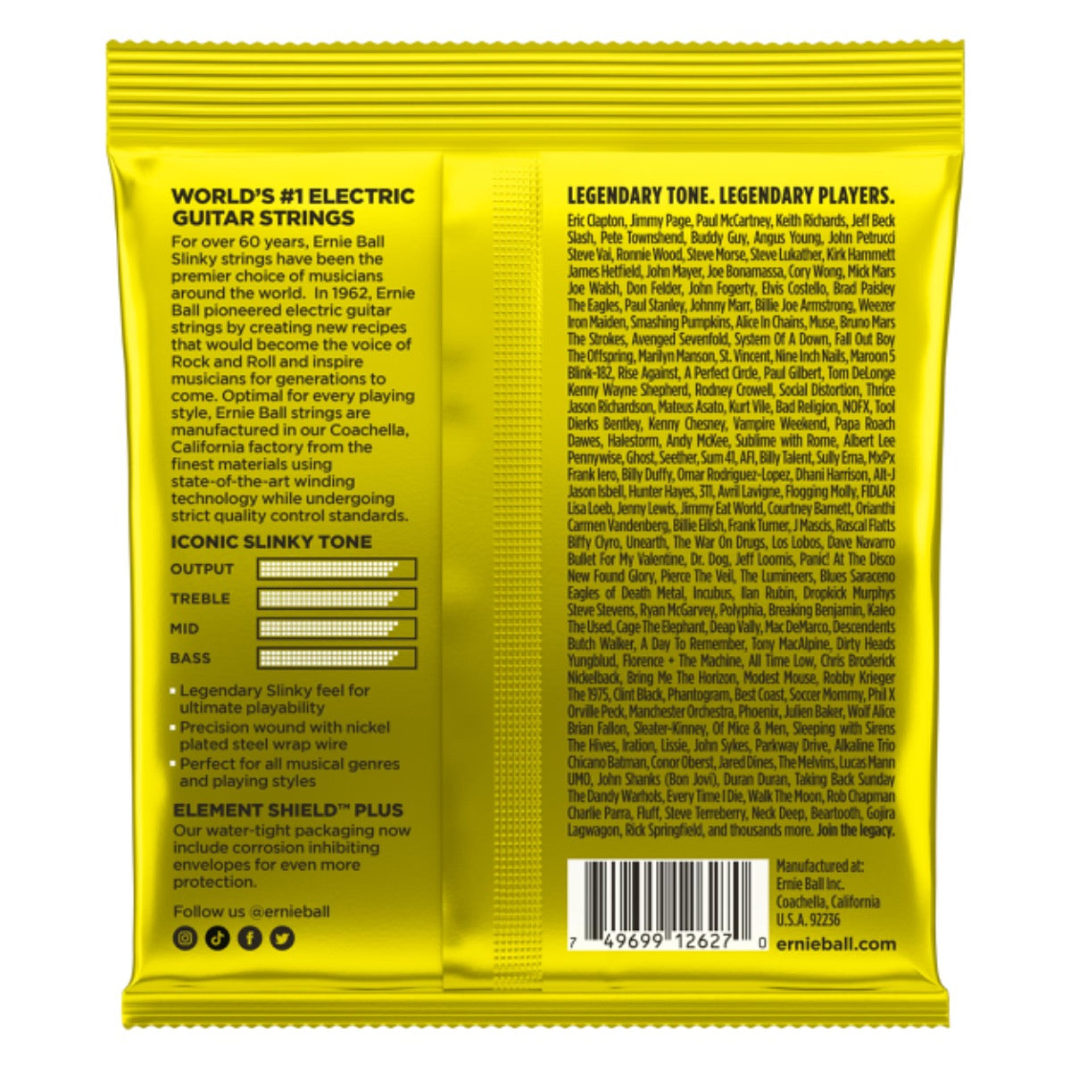 Ernie Ball Beefy Slinky Nickel Wound Electric Guitar Strings 11-54 Gauge