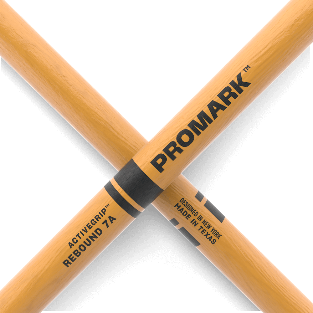 Promark Rebound 7A ActiveGrip Clear Hickory Drumstick Acorn Wood Tip
