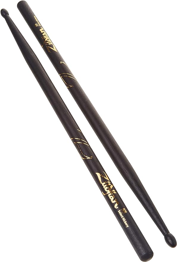 Zildjian Hickory Series 5B Nylon Tip Drumsticks in Black