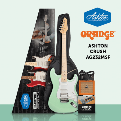 Ashton AG232MSF Crush Mini Electric Guitar Pack in Seafoam Green