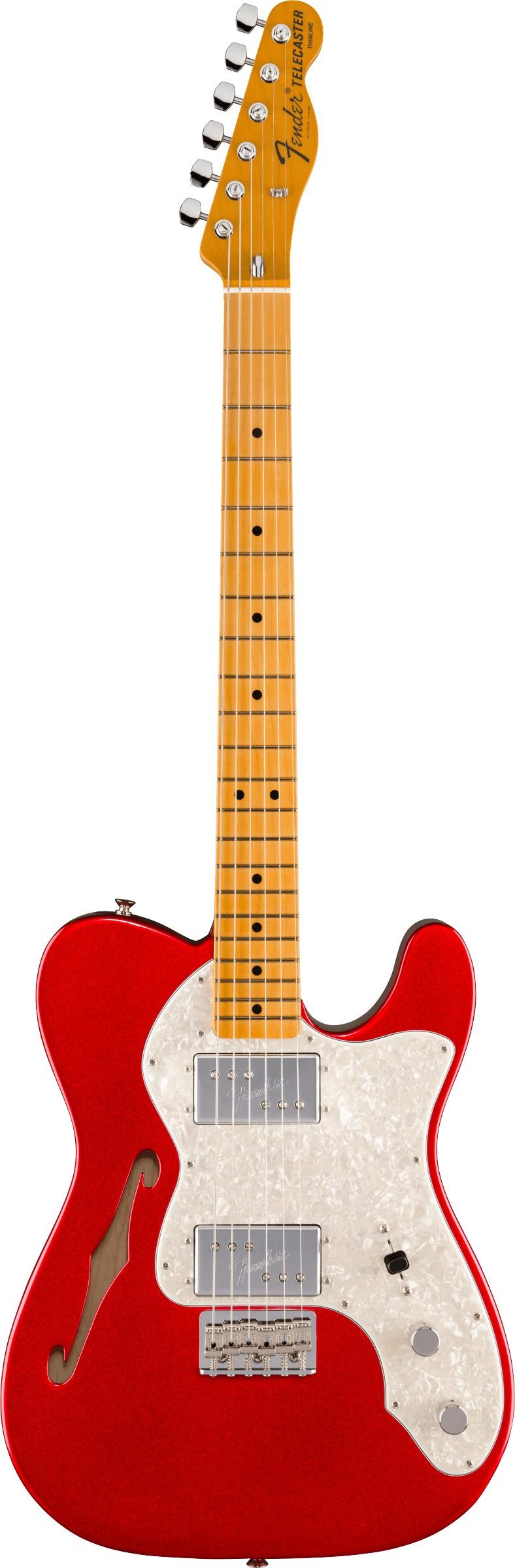 Fender American Vintage II 1972 Telecaster Thinline Electric Guitar, Maple Fingerboard in Candy Apple Red