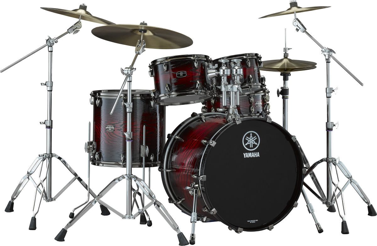 Yamaha Live Custom Hybrid Oak 5 Piece Drum Kit in Uzu Magma Sunburst