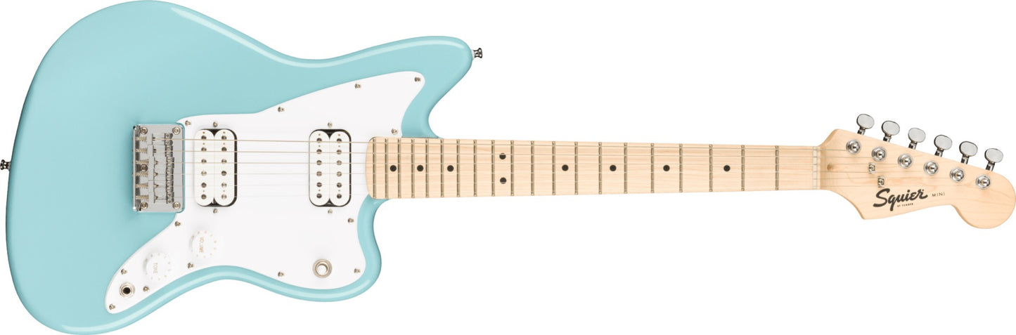 Squier Mini Jazzmaster HH, Maple Fingerboard in Daphne Blue