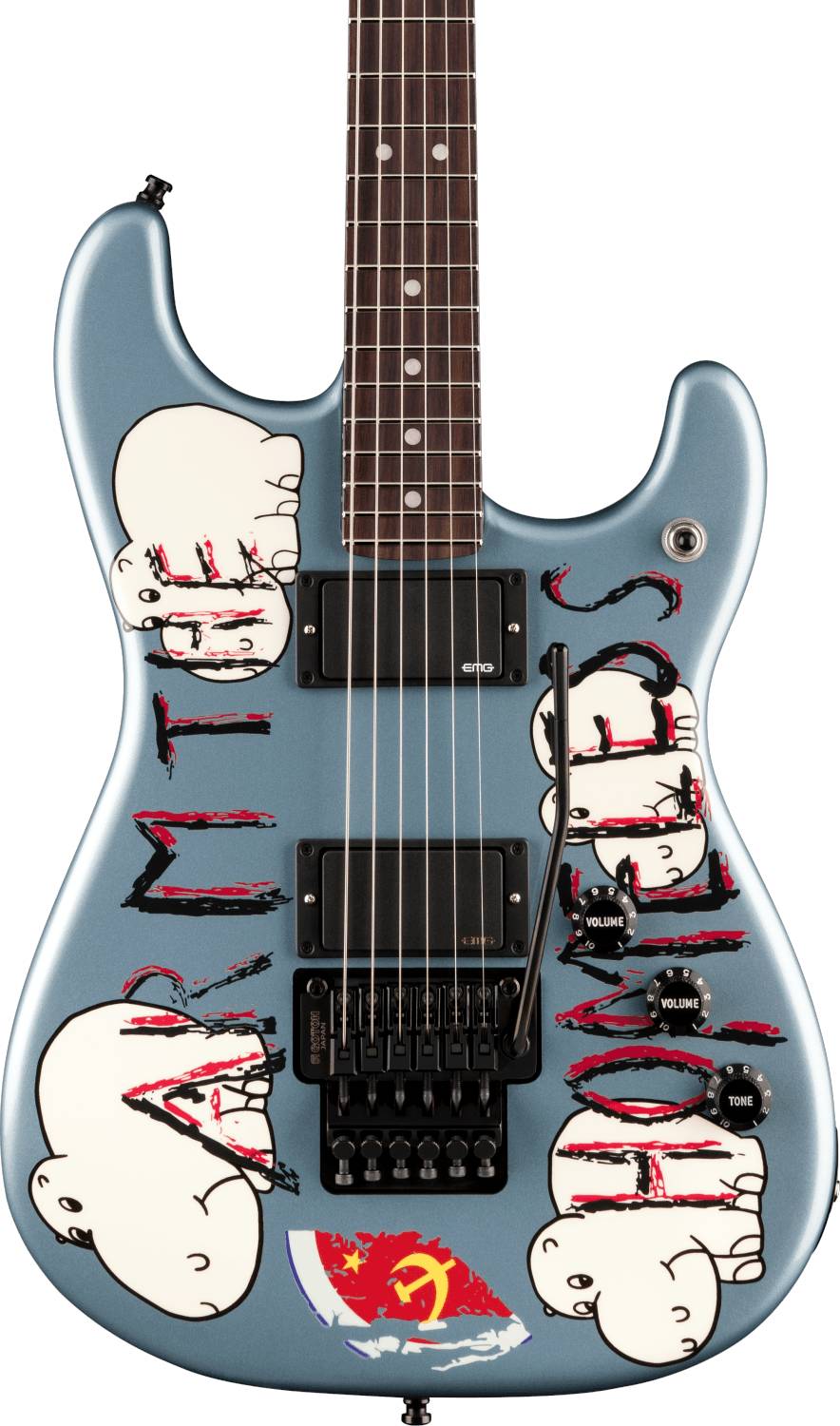 Fender Tom Morello Arm The Homeless Stratocaster, Rosewood Fingerboard, Electric Guitar in Blue Ice Metallic (December 10th)